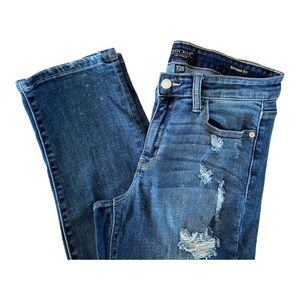 Judy Blue Boyfriend Fit Jeans Women Size 7 28 Distressed Bleach Dark inseam 29”